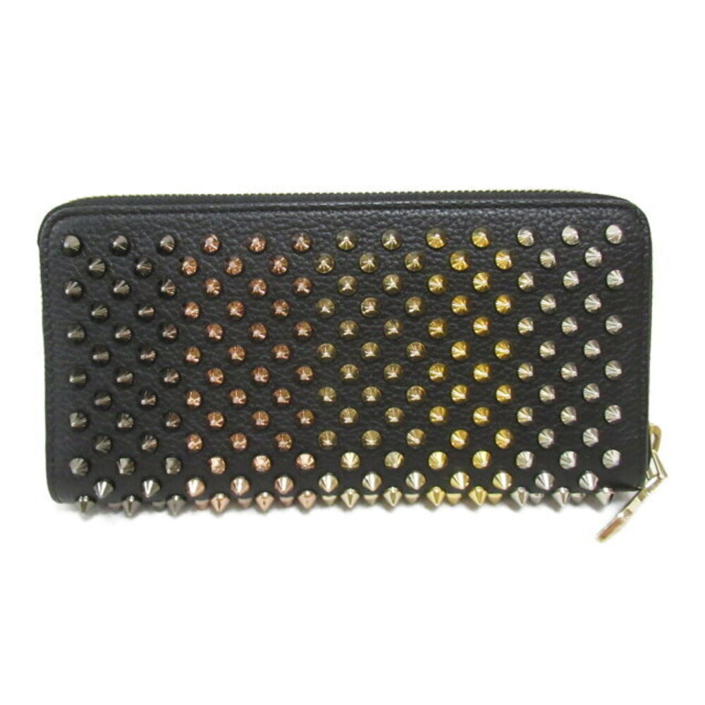 Christian Louboutin black round studs long leather wallet
